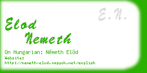elod nemeth business card
